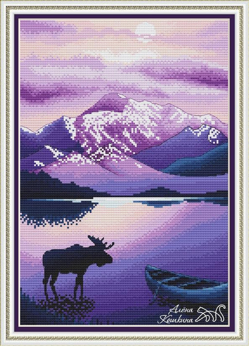 Purple Moose - PDF Cross Stitch Pattern - Wizardi
