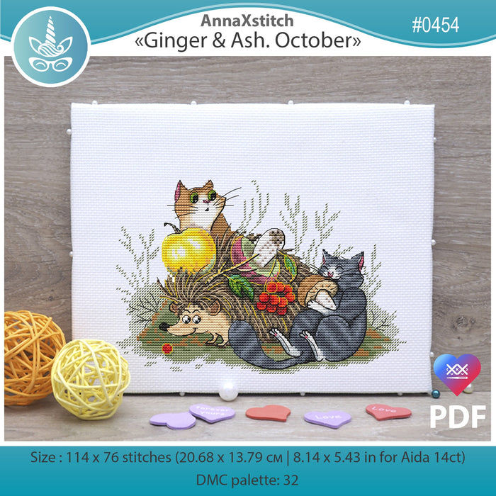 Ginger & Ash. October - PDF Cross Stitch Pattern