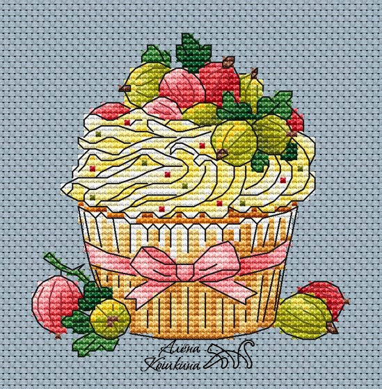 Cake. Gooseberry - PDF Cross Stitch Pattern
