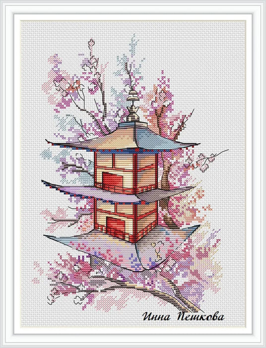 Pagoda - PDF Cross Stitch Pattern