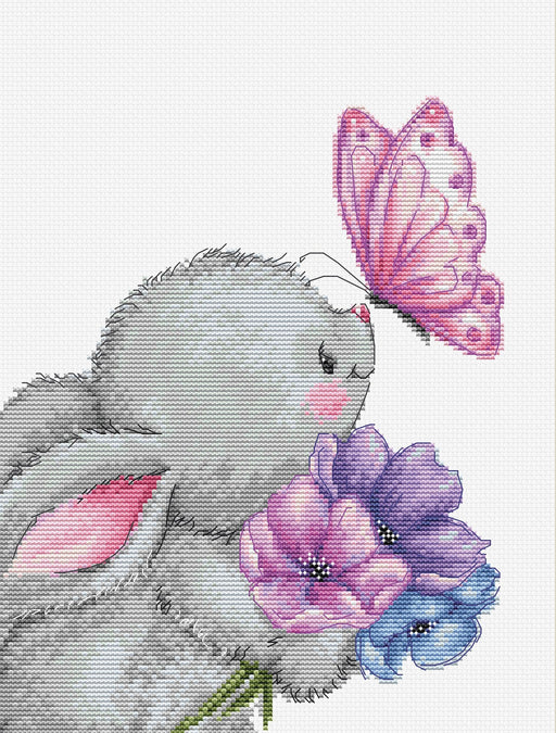 Rabbit and Butterfly B1235l Counted Cross-Stitch Kit - Wizardi