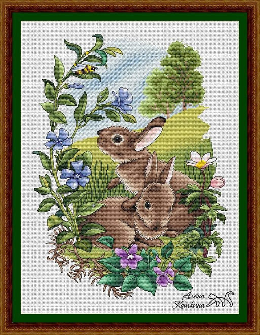 Rabbits - PDF Cross Stitch Pattern - Wizardi