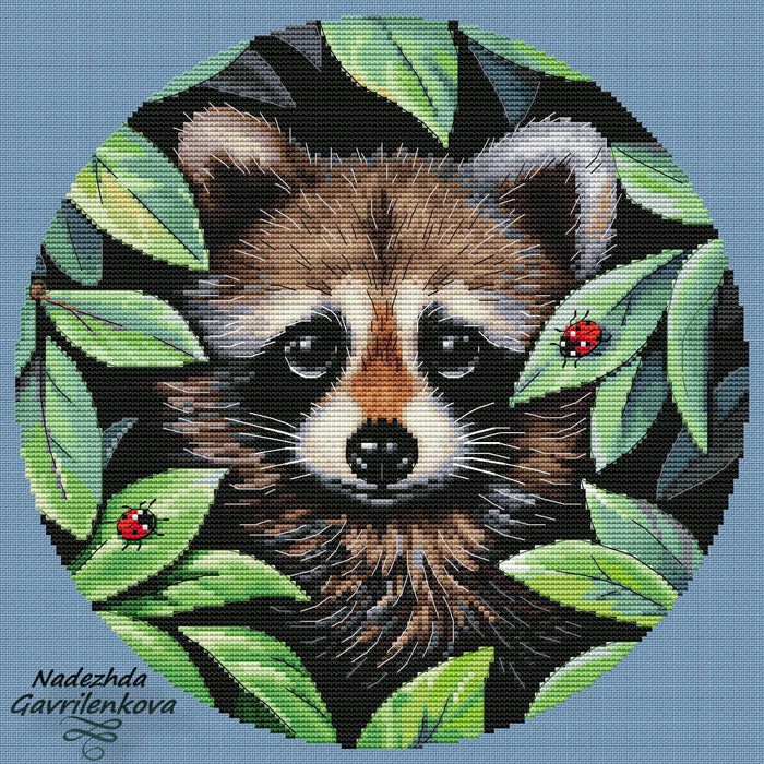 Raccoon - PDF Cross Stitch Pattern - Wizardi