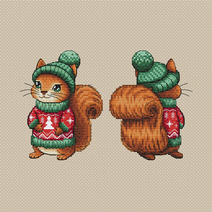 Winter Animals. Squirrel - PDF Cross Stitch Pattern