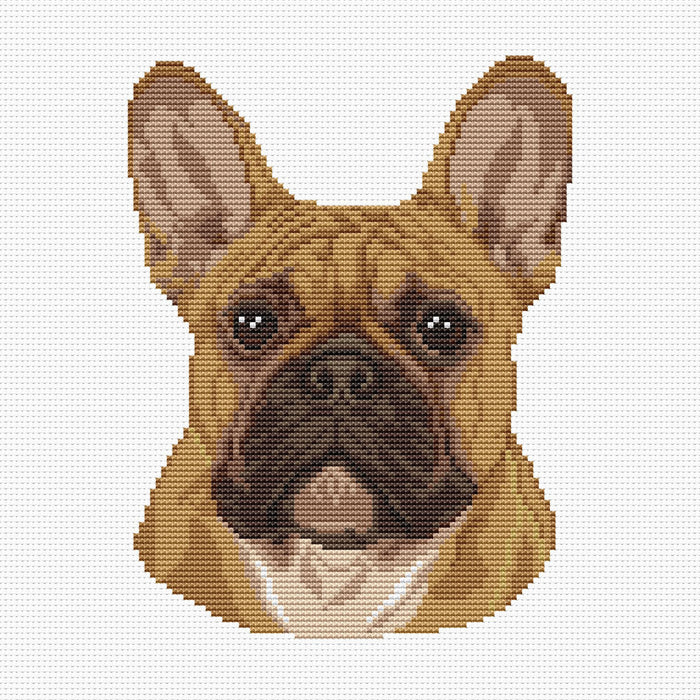 Red fawn french bulldog - PDF Cross Stitch Pattern