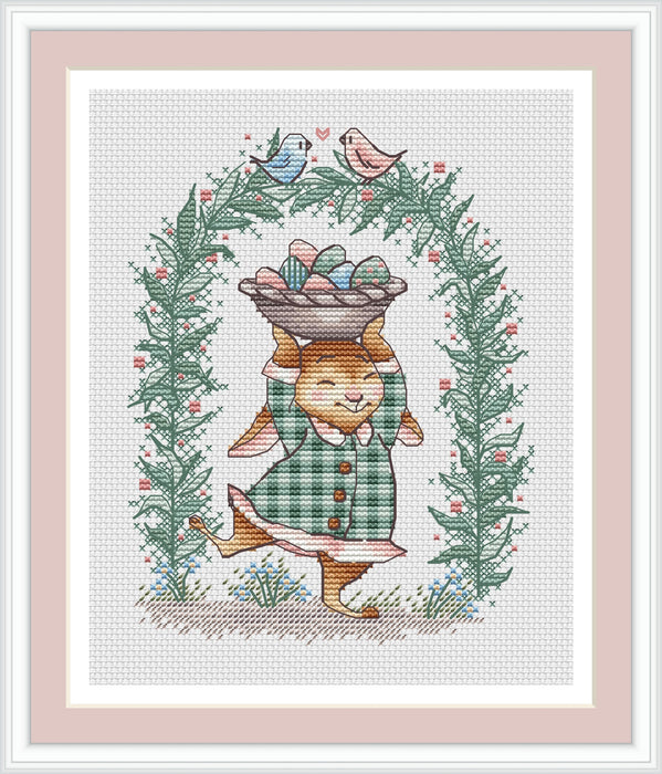 Bunny with a basket - PDF Cross Stitch Pattern