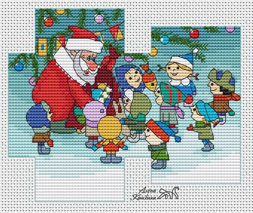 Santa and Summer - PDF Cross Stitch Pattern - Wizardi