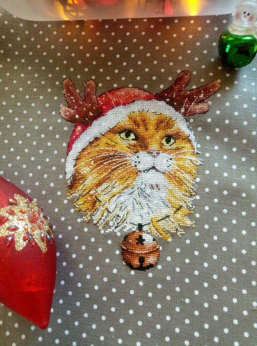 Santa-Cat - PDF Cross Stitch Pattern - Wizardi