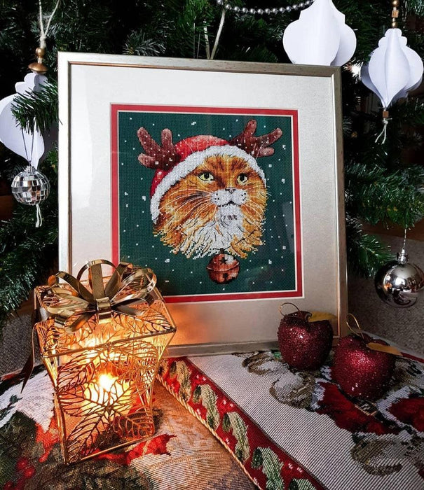 Santa-Cat - PDF Cross Stitch Pattern - Wizardi