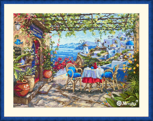 Santorini. View from Terrace K-230 Counted Cross-Stitch Kit - Wizardi