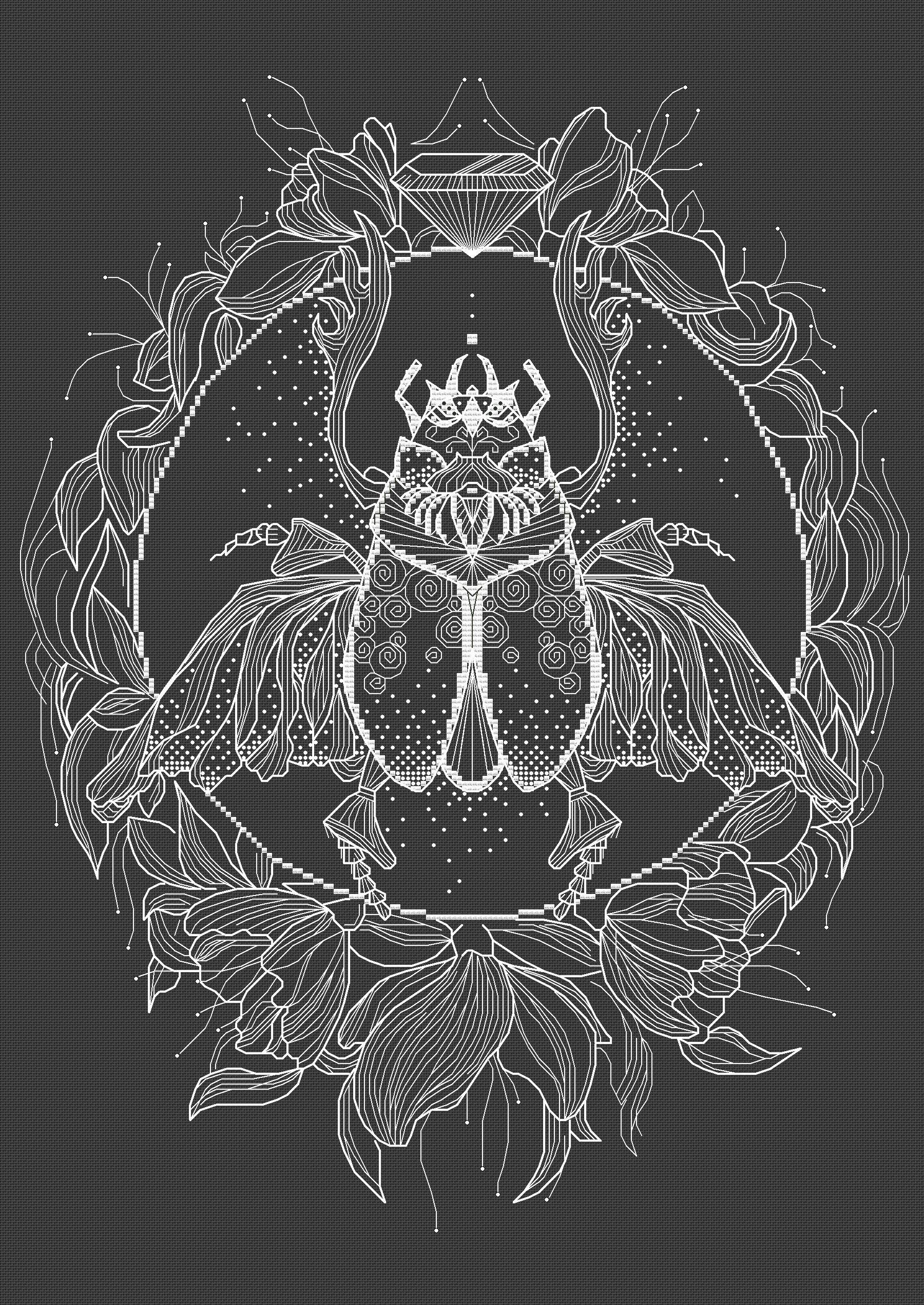 Scarab - PDF Cross Stitch Pattern – Wizardi