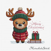 Xmas Deer - PDF Cross Stitch Pattern