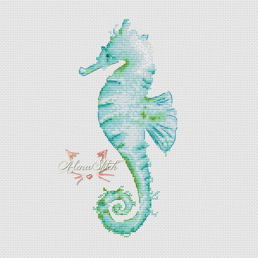 Sea horse - PDF Cross Stitch Pattern - Wizardi