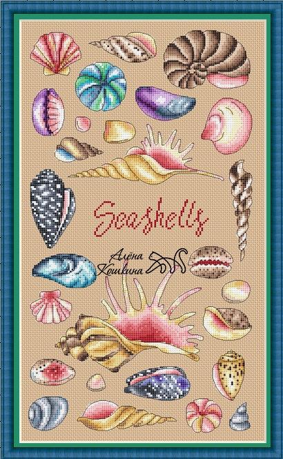 Seashells - PDF Cross Stitch Pattern - Wizardi
