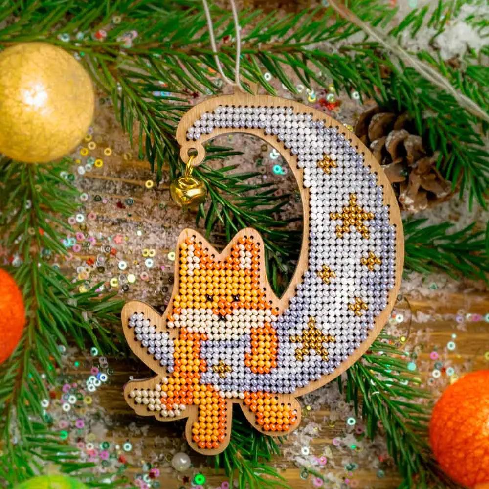 Wizardi Bead Embroidery Kit On Wood - FLK-189 Design With Preciosa Beads, Perforated Plywood & Full Instructions