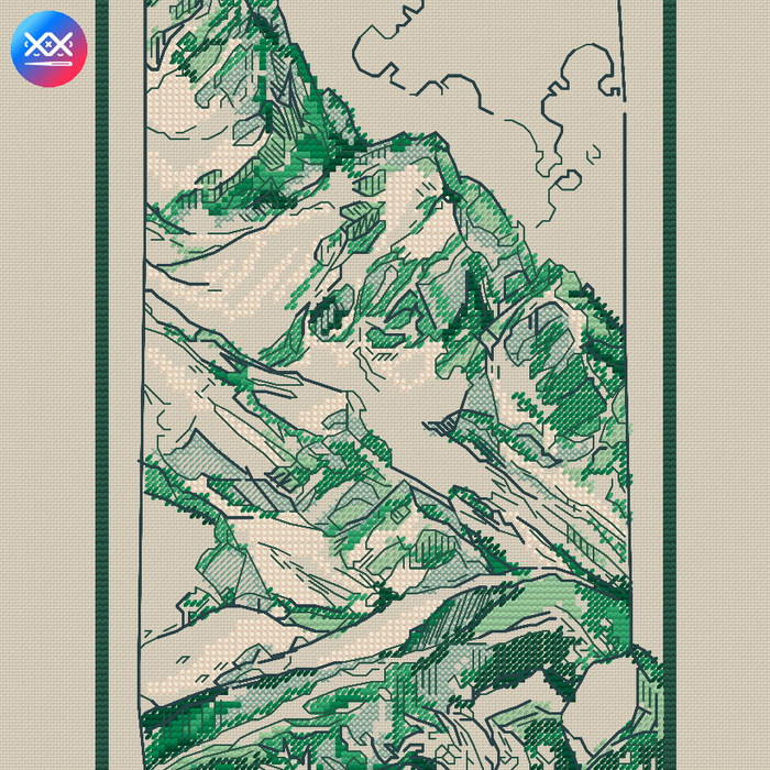 Sketch. Mountain - PDF Cross Stitch Pattern