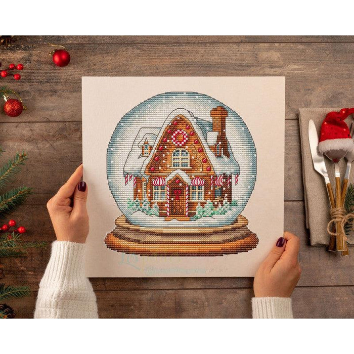 Snowball Gingerbread House - PDF Cross Stitch Pattern - Wizardi