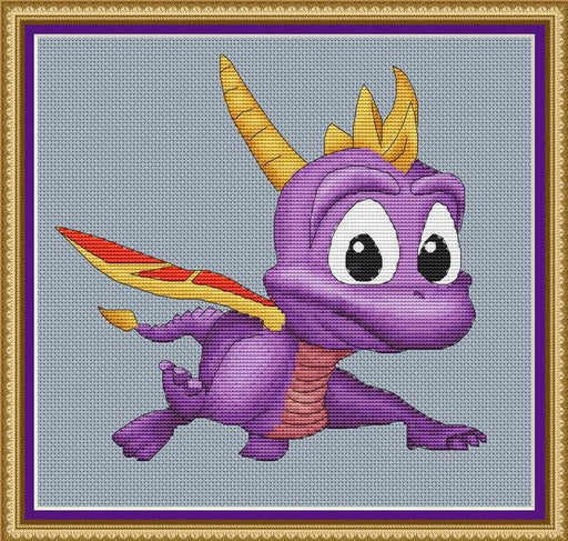 Spyro The Dragon - PDF Cross Stitch Pattern - Wizardi