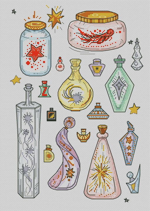 Star Jars - PDF Cross Stitch Pattern - Wizardi