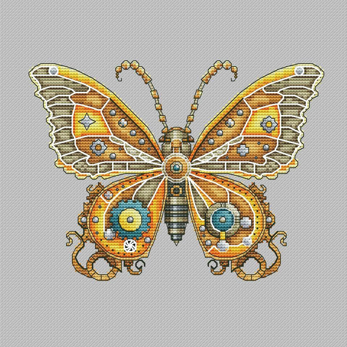 Steampunk Butterfly - PDF Cross Stitch Pattern - Wizardi