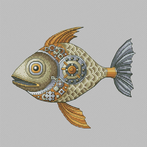 Steampunk Fish - PDF Cross Stitch Pattern - Wizardi
