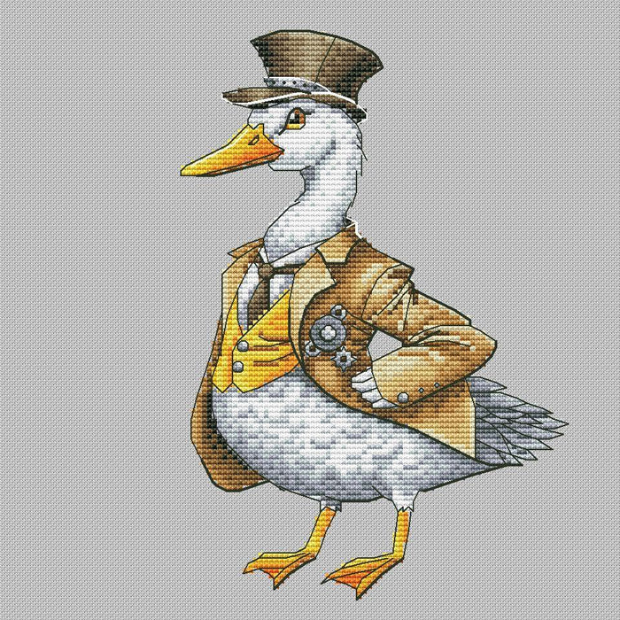 Steampunk Goose - PDF Cross Stitch Pattern - Wizardi