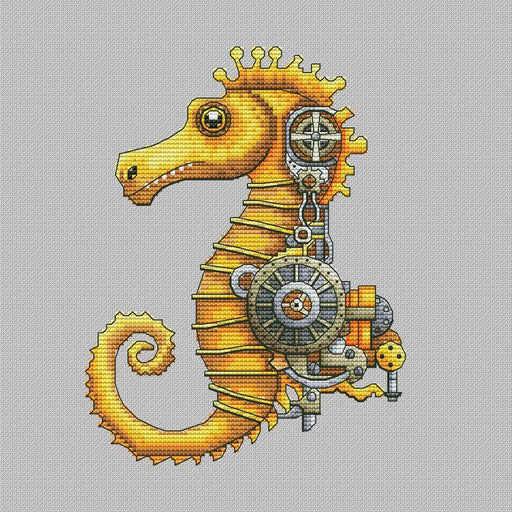 Steampunk Seahorse - PDF Cross Stitch Pattern - Wizardi