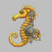 Steampunk Seahorse - PDF Cross Stitch Pattern - Wizardi