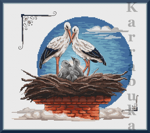 Storks - PDF Cross Stitch Pattern - Wizardi