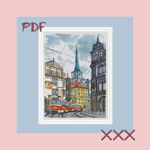 Streets Of Prague - PDF Cross Stitch Pattern - Wizardi
