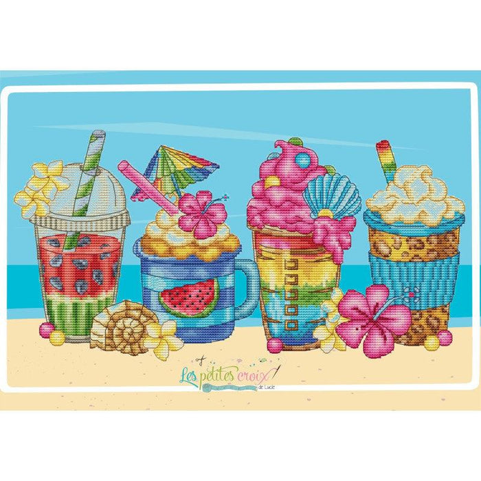 Summer coffees - PDF Cross Stitch Pattern - Wizardi