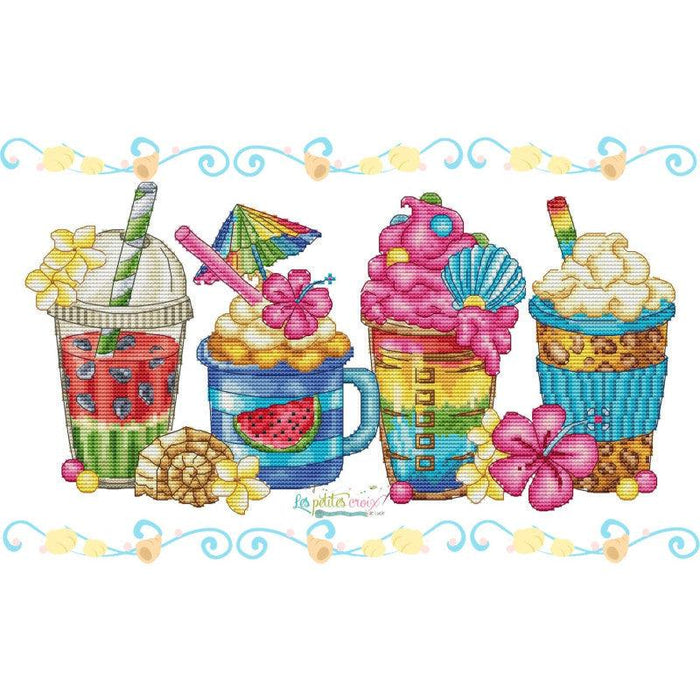 Summer coffees - PDF Cross Stitch Pattern - Wizardi