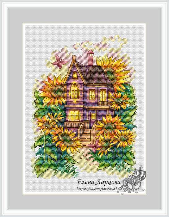 Sunny House - PDF Cross Stitch Pattern - Wizardi