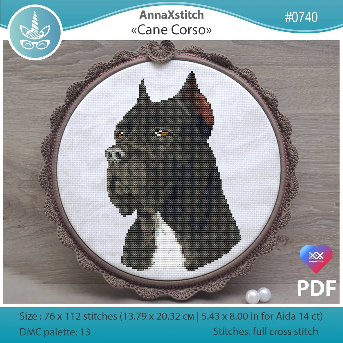 Cane Corso Pattern Cane Corso - PDF Cross Stitch Pattern – Wizardi