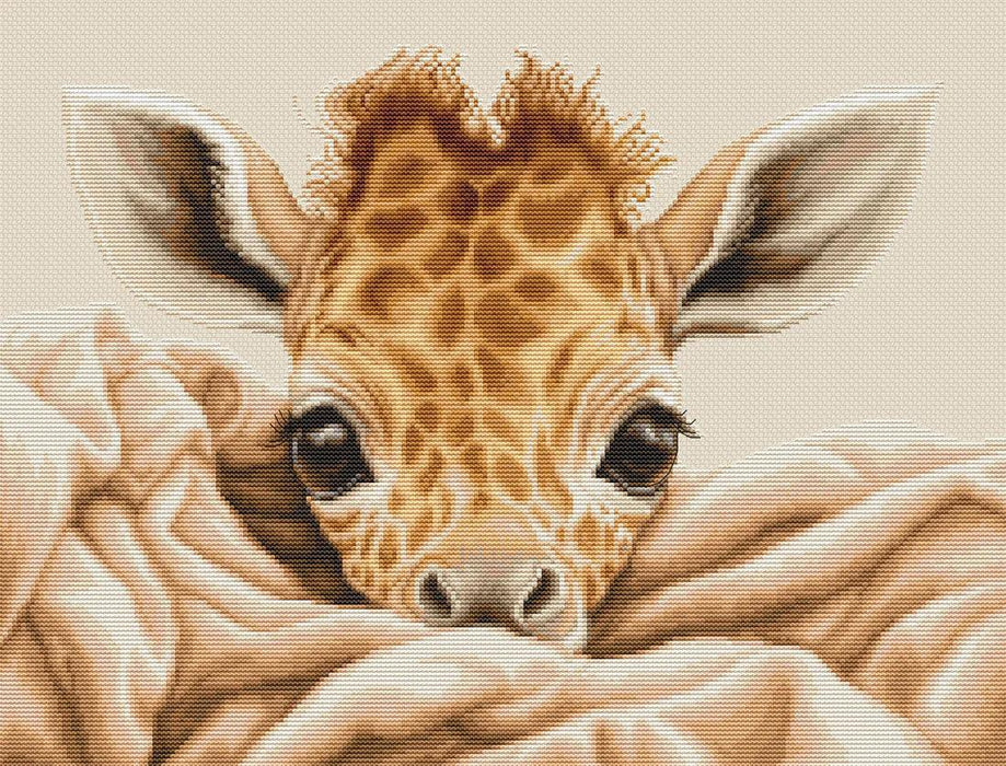 The Baby Giraffe B2425L Counted Cross-Stitch Kit - Wizardi