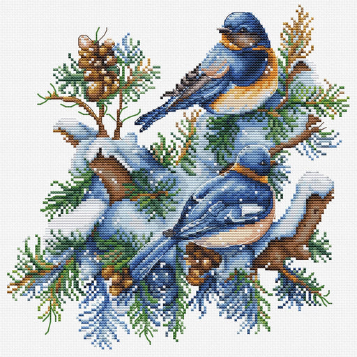 The Birds-Winter B2418L Counted Cross-Stitch Kit - Wizardi