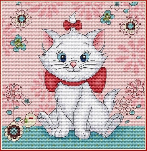 The Cat - PDF Cross Stitch Pattern - Wizardi
