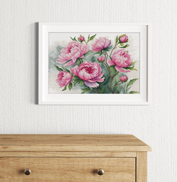 The Charm of Peonies b7019l Counted Cross-Stitch Kit - Wizardi