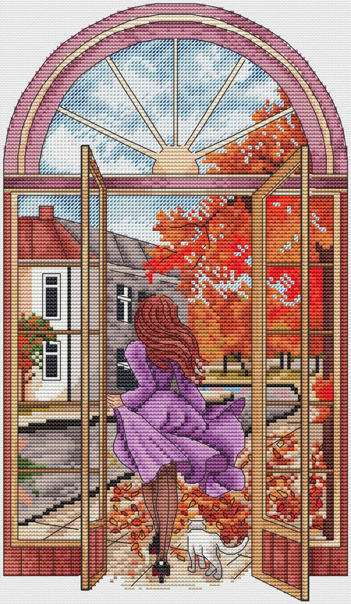The door to autumn - PDF Cross Stitch Pattern - Wizardi