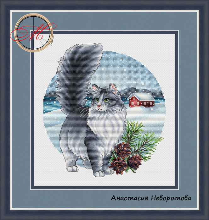 Norwegian Forest Cat - PDF Cross Stitch Pattern