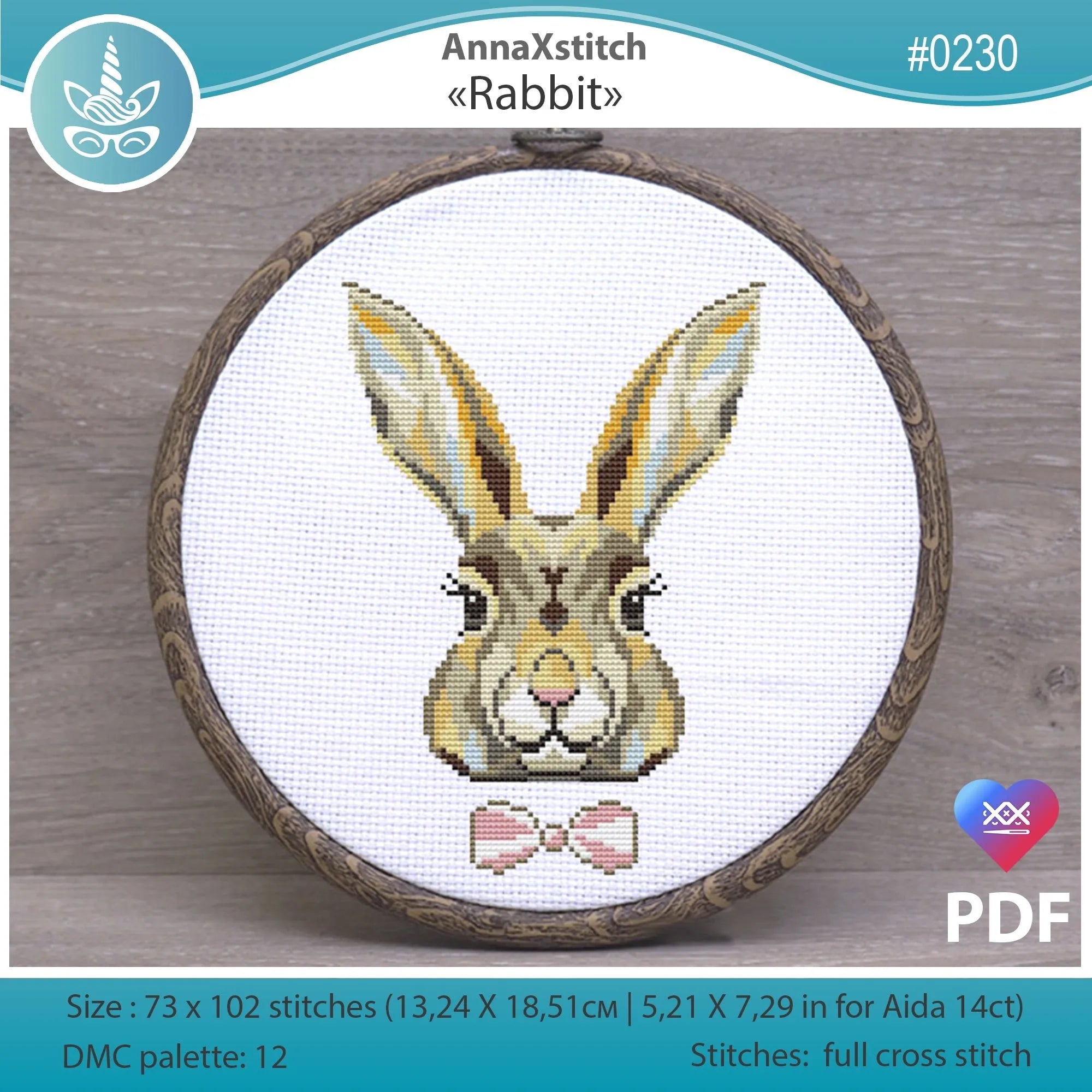 Rabbit - PDF Cross Stitch Pattern – Wizardi