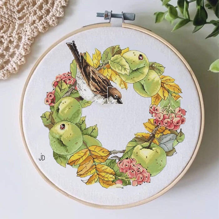 Autumn Wreath - PDF Cross Stitch Pattern