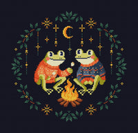 Frogs by the Campfire - PDF Cross Stitch Pattern