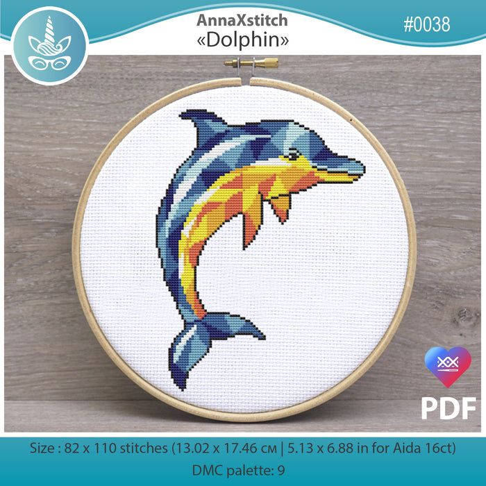 Dolphin - PDF Cross Stitch Pattern