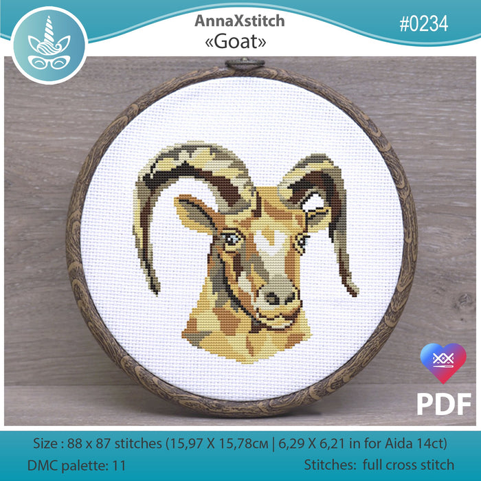 Goat - PDF Cross Stitch Pattern