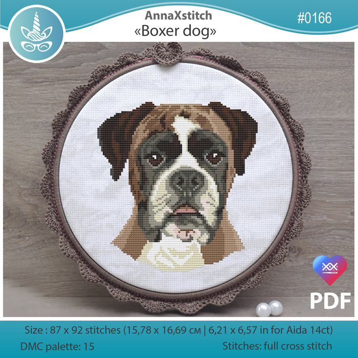 Boxer Dog - PDF Cross Stitch Pattern