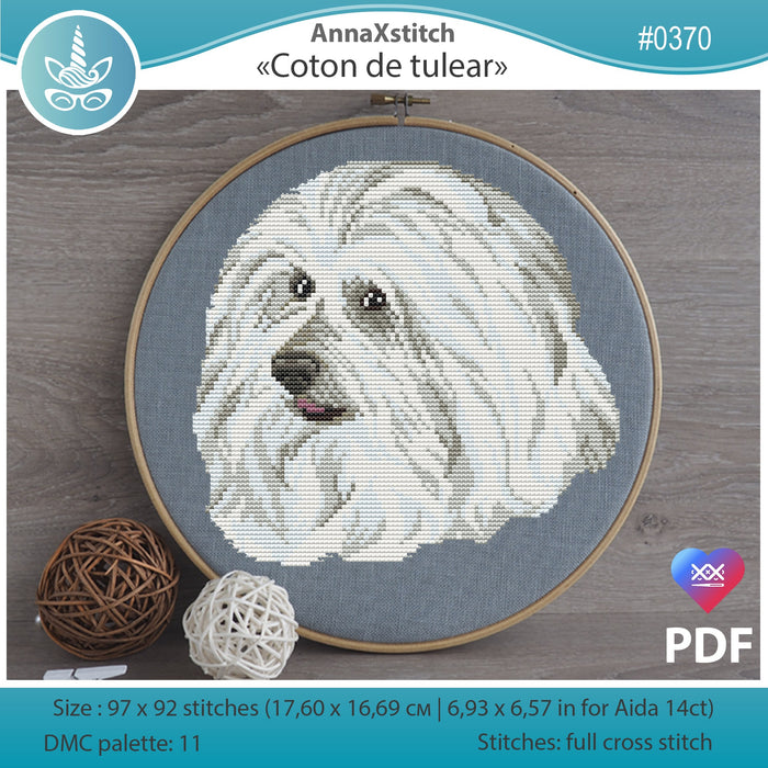 Coton de tulear - PDF Cross Stitch Pattern