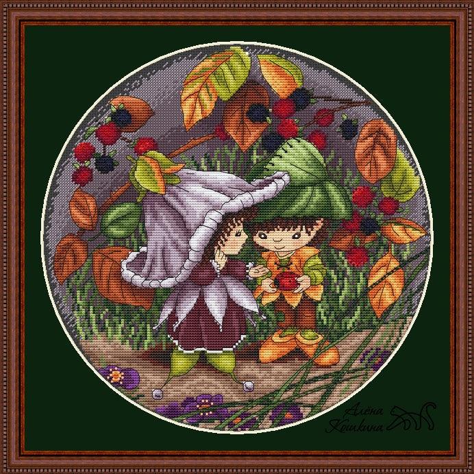 Victoria Plum on a date - PDF Cross Stitch Pattern - Wizardi