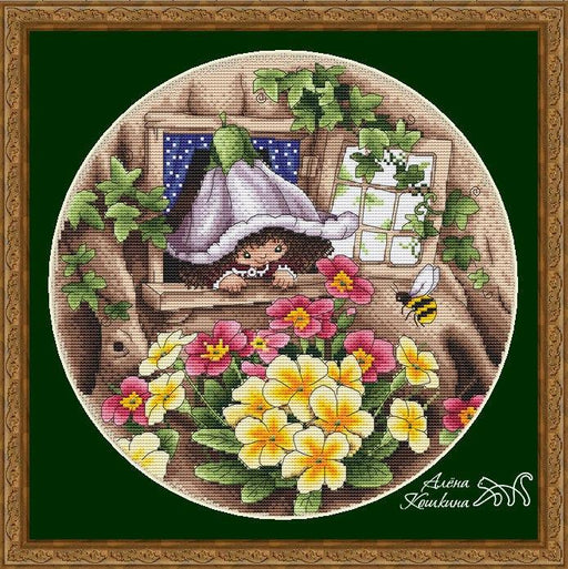 Victoria Plum with Bumblebee - PDF Cross Stitch Pattern - Wizardi