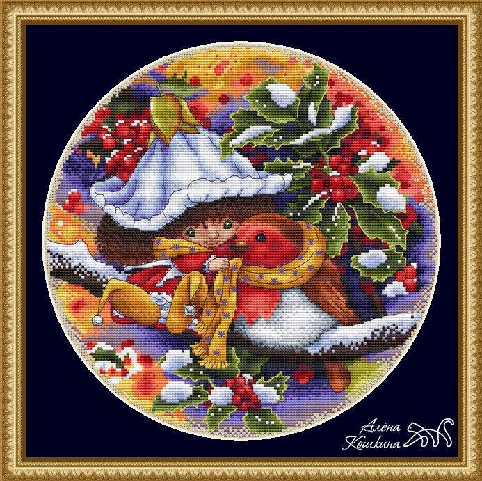 Victoria Plum with Tiny Amaranth - PDF Cross Stitch Pattern - Wizardi